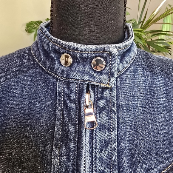 LRL Lauren Jeans Co Ralph Lauren Denim Military Like Zip Up Jacket L - Picture 7 of 8